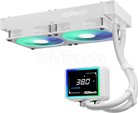 Photo de Kit Watercooling AIO ASRock Challenger Digital RGB - 240mm (Blanc)