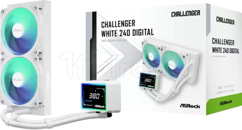 Photo de Kit Watercooling AIO ASRock Challenger Digital RGB - 240mm (Blanc)