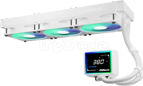 Photo de Kit Watercooling AIO ASRock Challenger Digital RGB - 360mm (Blanc)