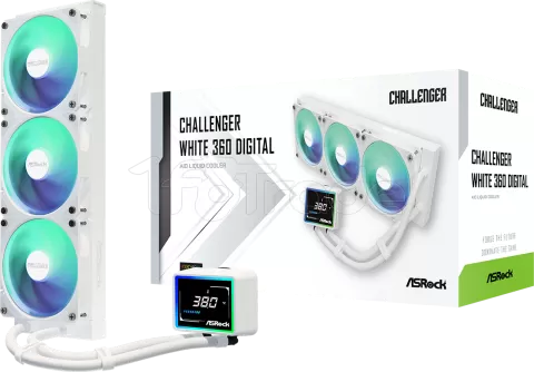 Photo de Kit Watercooling AIO ASRock Challenger Digital RGB - 360mm (Blanc)