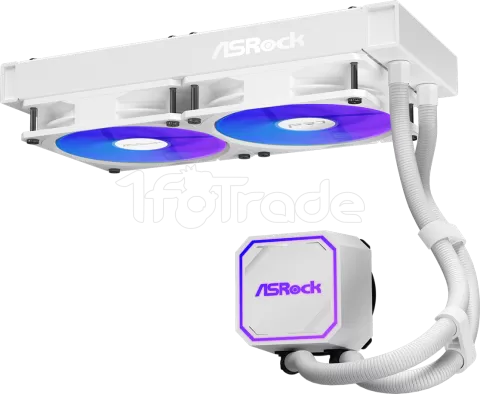 Photo de Kit Watercooling AIO ASRock Pro RGB - 240mm (Blanc)