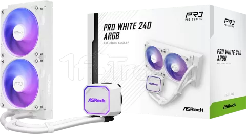 Photo de Kit Watercooling AIO ASRock Pro RGB - 240mm (Blanc)