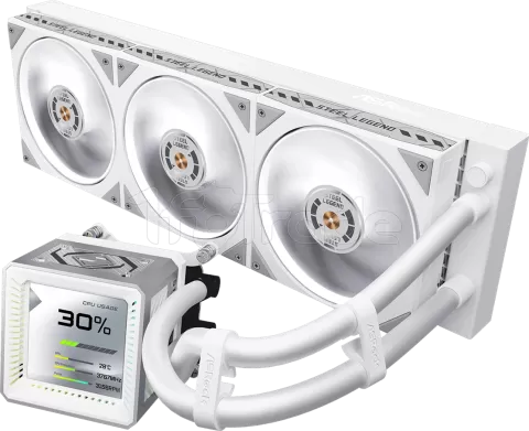 Photo de Kit Watercooling AIO ASRock Steel Legend LCD - 360mm (Blanc)
