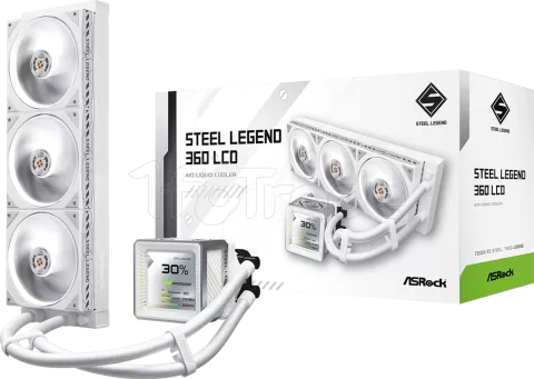 Photo de Kit Watercooling AIO ASRock Steel Legend LCD - 360mm (Blanc)