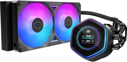 Photo de Kit Watercooling AIO Cooler Master MasterLiquid Atmos II LCD ARGB - 240mm (noir)