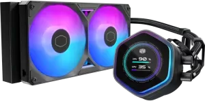 Photo de Kit Watercooling AIO Cooler Master MasterLiquid Atmos II LCD ARGB - 240mm (noir)
