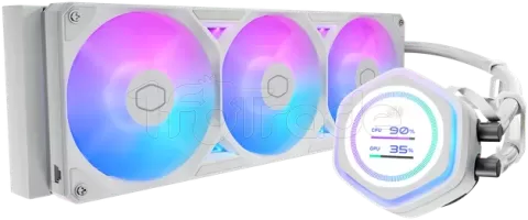 Photo de Kit Watercooling AIO Cooler Master MasterLiquid Atmos II LCD ARGB - 360mm (Blanc)