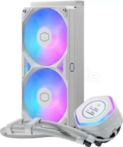 Photo de Kit Watercooling AIO Cooler Master MasterLiquid Atmos II LCD RGB - 240mm (Blanc)