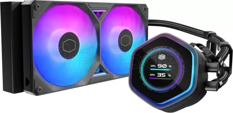 Photo de Kit Watercooling AIO Cooler Master MasterLiquid Atmos II LCD RGB - 240mm (Noir)