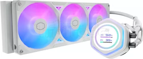 Photo de Kit Watercooling AIO Cooler Master MasterLiquid Atmos II LCD RGB - 360mm (Blanc)