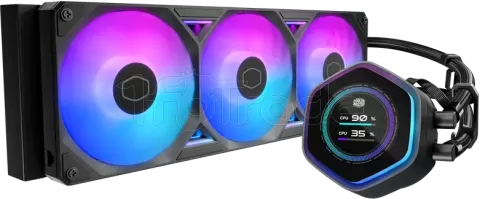 Photo de Kit Watercooling AIO Cooler Master MasterLiquid Atmos II LCD RGB - 360mm (Noir)