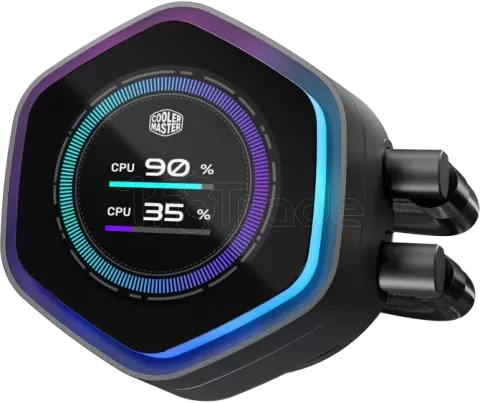 Photo de Kit Watercooling AIO Cooler Master MasterLiquid Atmos II LCD RGB - 360mm (Noir)