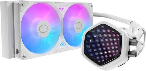 Photo de Kit Watercooling AIO Cooler Master MasterLiquid Atmos II Pixel LED RGB - 240mm (Blanc)