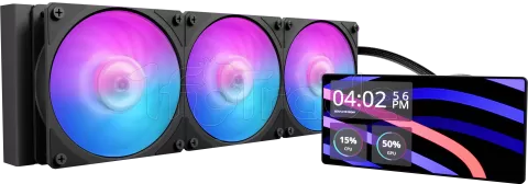 Photo de Kit Watercooling AIO Cooler Master MasterLiquid Core LCD RGB - 360mm (Noir)