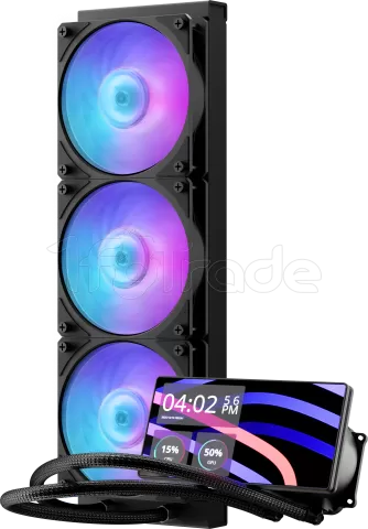 Photo de Kit Watercooling AIO Cooler Master MasterLiquid Core LCD RGB - 360mm (Noir)
