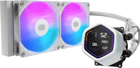 Photo de Kit Watercooling AIO Cooler Master MasterLiquid Core Nex Digital RGB - 240mm (Blanc)