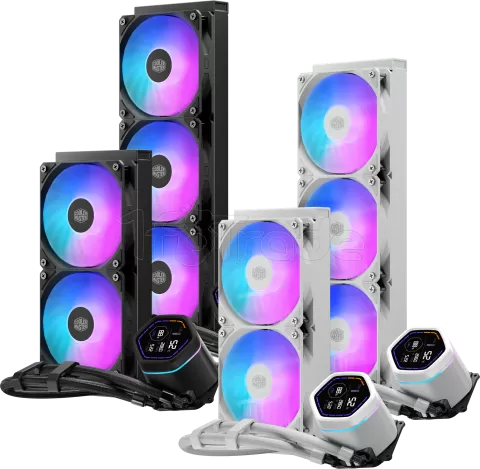 Photo de Kit Watercooling AIO Cooler Master MasterLiquid Core Nex Digital RGB - 360mm (Blanc)