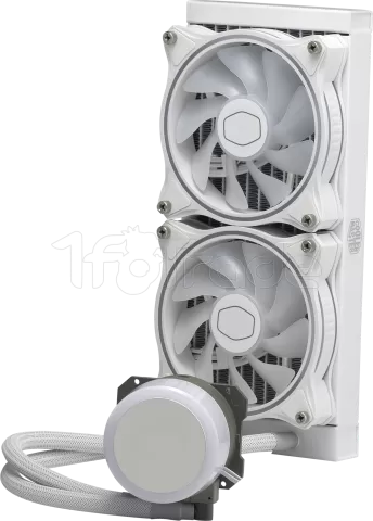 Photo de Kit Watercooling AIO Cooler Master MasterLiquid Illusion RGB - 240mm (Blanc)