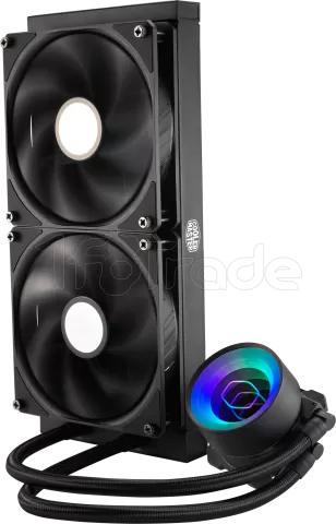 Photo de Kit Watercooling AIO Cooler Master MasterLiquid Mirror RGB - 280mm (Noir)