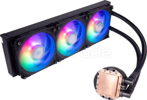 Photo de Kit Watercooling AIO Cooler Master MasterLiquid PL-Flux RGB - 360mm (Noir)