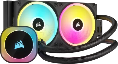 Photo de Kit Watercooling AIO Corsair iCue Link H100i RGB - 240mm (Noir)