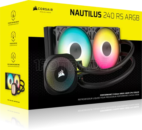 Photo de Kit Watercooling AIO Corsair Nautilus RS RGB - 240mm (Noir)
