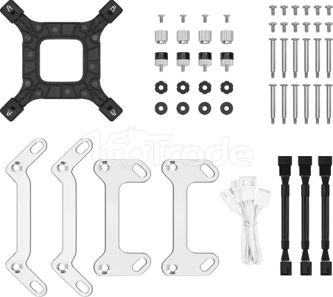 Photo de Kit Watercooling AIO DeepCool LS720 SE RGB - 360mm (Blanc)