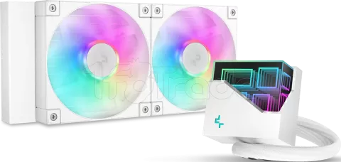 Photo de Kit Watercooling AIO DeepCool LT RGB - 240mm (Blanc)