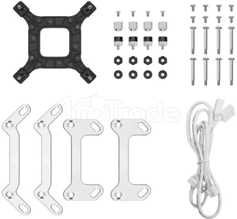 Photo de Kit Watercooling AIO DeepCool LT RGB - 240mm (Blanc)
