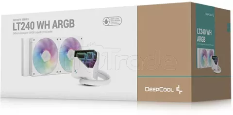 Photo de Kit Watercooling AIO DeepCool LT RGB - 240mm (Blanc)