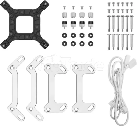 Photo de Kit Watercooling AIO DeepCool LT RGB - 360mm (Blanc)