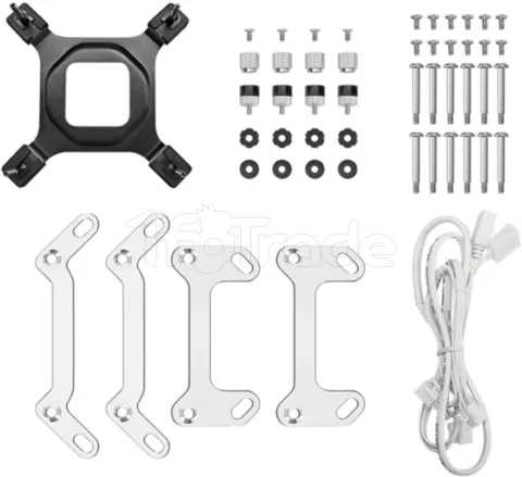 Photo de Kit Watercooling AIO DeepCool Mystique RGB - 360mm (Blanc)