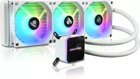 Photo de Kit Watercooling AIO Enermax LiqMax III RGB - 360mm (Blanc)