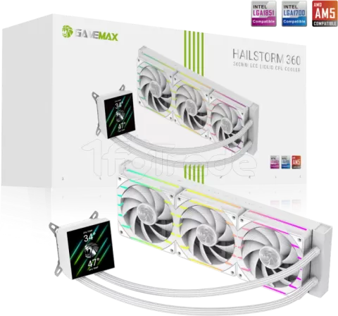 Photo de Kit Watercooling AIO Gamemax Hailstorm 360mm (Blanc)