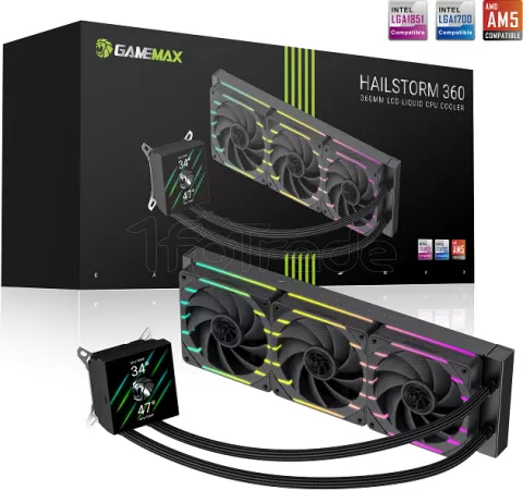 Photo de Kit Watercooling AIO Gamemax Hailstorm 360mm (Noir)