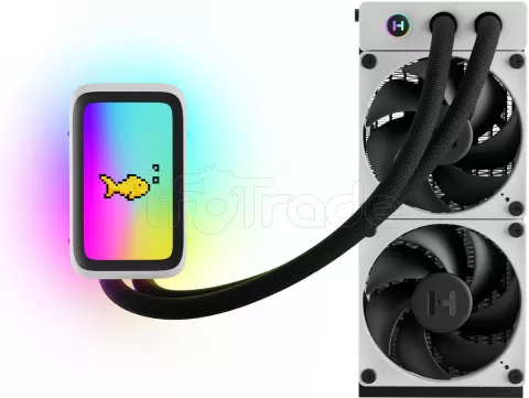 Photo de Kit Watercooling AIO Hyte Thicc Q60 - 240mm (Noir/Blanc)