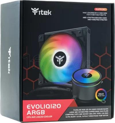 Photo de Kit Watercooling AIO iTek Evoliq RGB - 120mm (Noir)