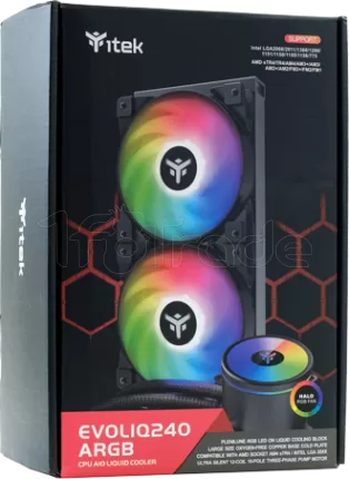 Photo de Kit Watercooling AIO iTek Evoliq RGB - 240mm (Noir)