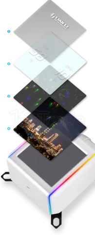 Photo de Kit Watercooling AIO Lian Li Galahad II LCD SL-Infinity RGB - 360mm (Blanc)