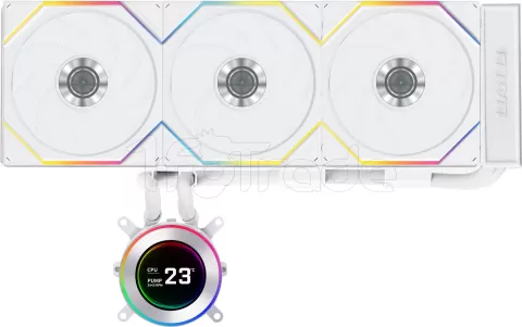 Photo de Kit Watercooling AIO Lian Li HydroShift II LCD-C CL Wireless RGB - 360mm (Blanc)