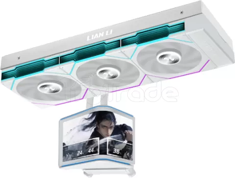 Photo de Kit Watercooling AIO Lian Li HydroShift II OLED TL RGB - 360mm (Blanc)