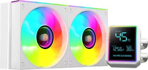 Photo de Kit Watercooling AIO Mars Gaming ML-LCDPro RGB - 240mm (Blanc)