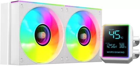 Photo de Kit Watercooling AIO Mars Gaming ML-LCDPro RGB - 240mm (Blanc)