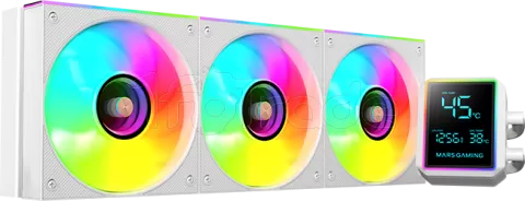 Photo de Kit Watercooling AIO Mars Gaming ML-LCDPro RGB - 360mm (Blanc)