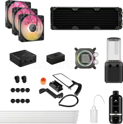 Photo de Kit Watercooling complet Corsair Hydro X iCue Link XH505i RX RGB - 360mm (Noir)