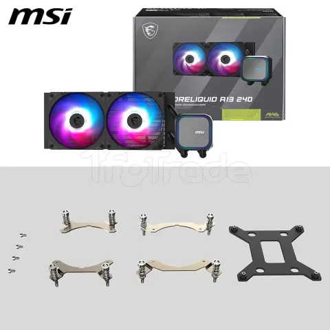Photo de Kit Watercooling MSI Mag CoreLiquid A13 RGB - 240mm (Noir)