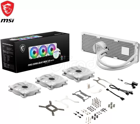 Photo de Kit Watercooling MSI Mag CoreLiquid R V2 RGB - 360mm (Blanc)