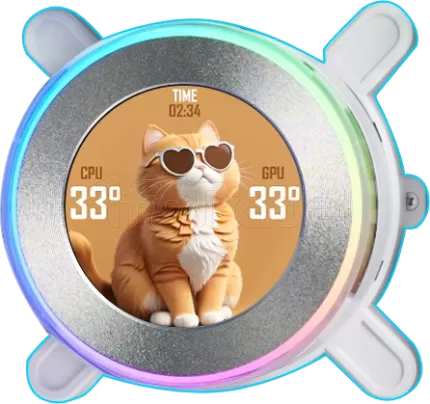 Photo de Kit Watercooling Pompe + Radiateur Lian Li HydroShift II LCD-C - 360mm (Blanc) (Sans ventilateur)