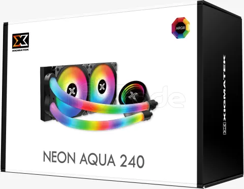 Photo de Kit Watercooling Xigmatek Neon Aqua RGB - 240mm (Noir)