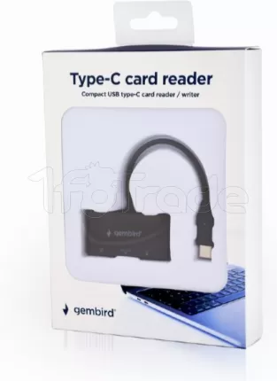 Photo de Lecteur de Cartes externe Gembird USB-C 3.0 (Noir)